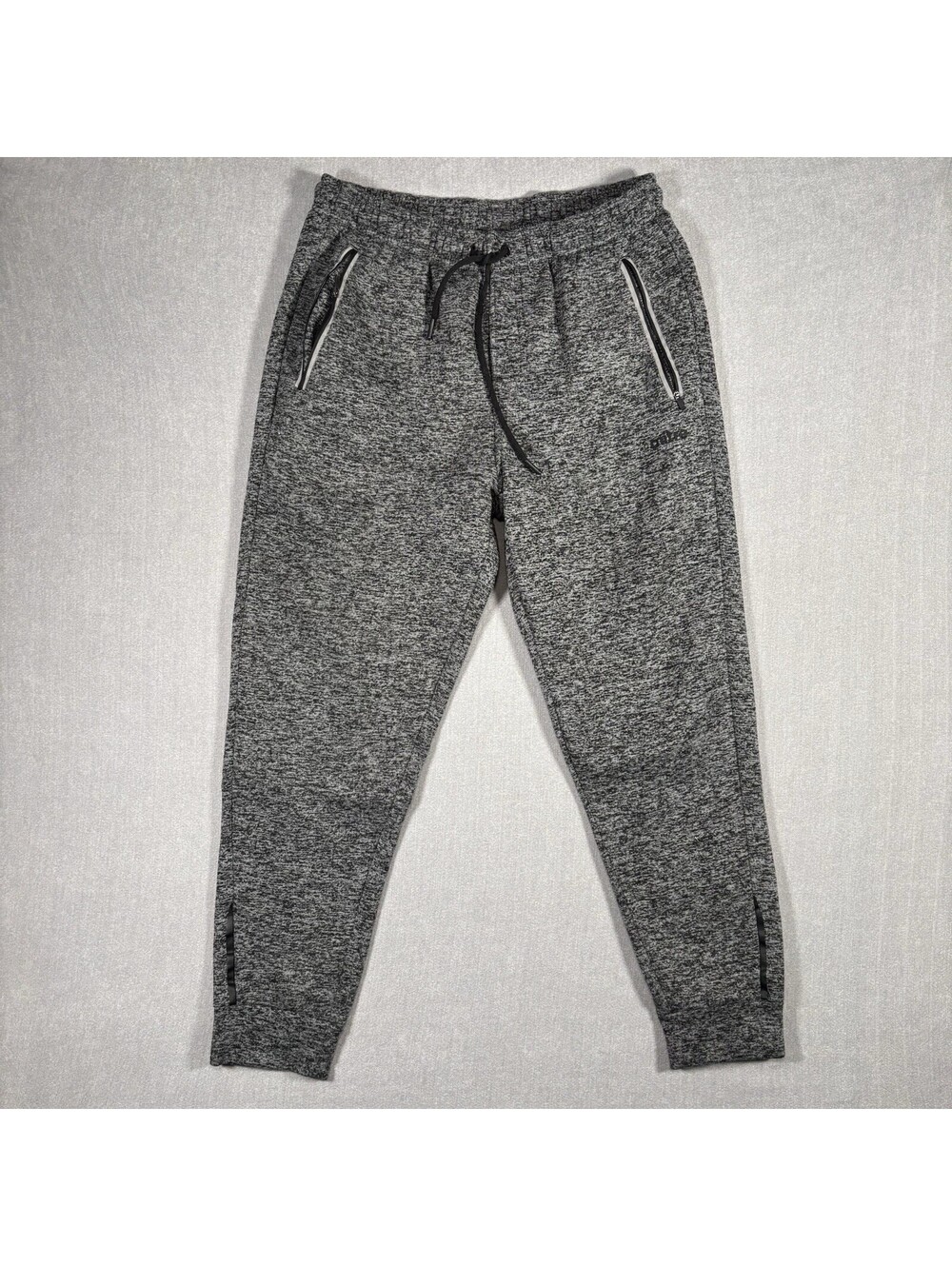 MITRE Jogger Sweatpants Sz L Gray Tapered Ankle Drawstring Pockets Athleisure
